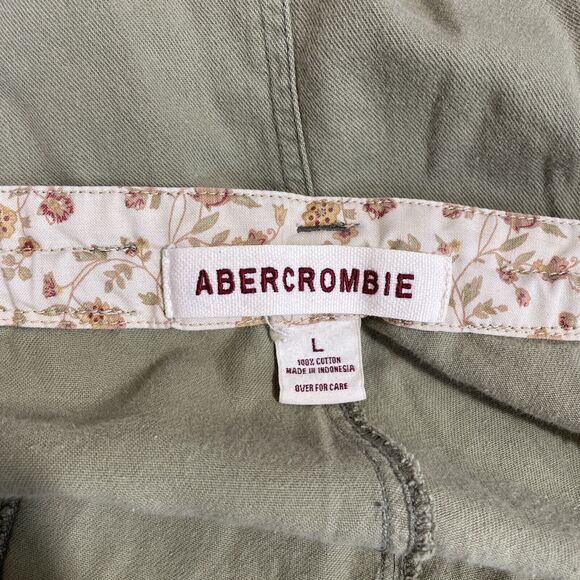 Abercrombie and Fitch Pants Womens Large Green Wide Cargo Leg Coastal Floral - Picture 15 of 15